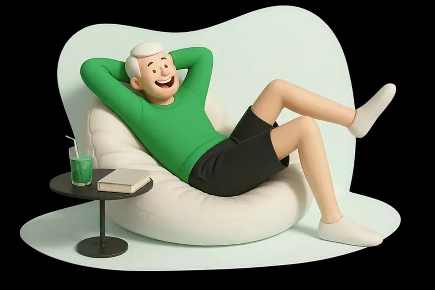 Homem relaxado deitado em um sofá